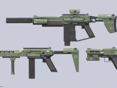 Tactical scifi gun collection 3D Model Pack purchase