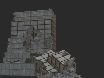 destruction  Low-poly 3D model