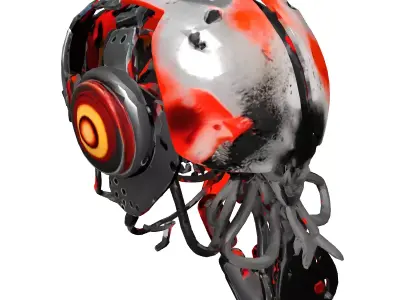 Damaged SciFi Robot Core Low-poly 3D model