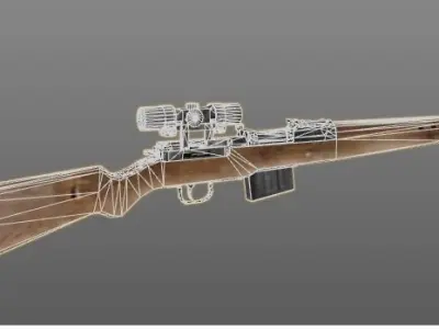 DE G43 sniper Low-poly 3D model