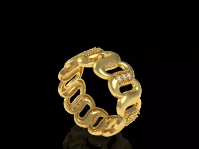 Cuben Bend Ring 3D print model