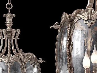 A GILT BRONZE HALL LANTERN 3D model