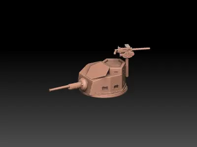 M2A4 Tank Turret ROYALTY FREE VERSION 3D print model