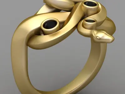 Antique Snake Ring Diamond 3D print model