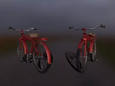 Antique Bike Low-poly 3D model