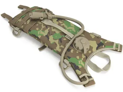 Hydration Backpack Carrier Camouflage Color Lying 3D model