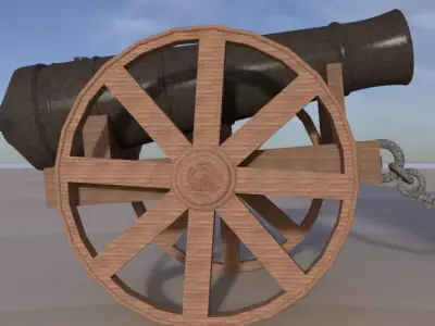 Indian Style CAnnon Low-poly 3D model