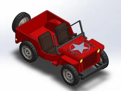MILITARY JEEP WILLIYS - 3D CAD MODEL - HIGH POLY - GAME READY  Free 3D model