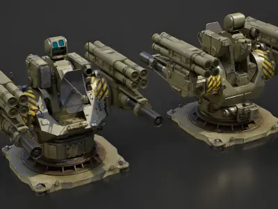 Modular Turret 3d model Low-poly 3D model
