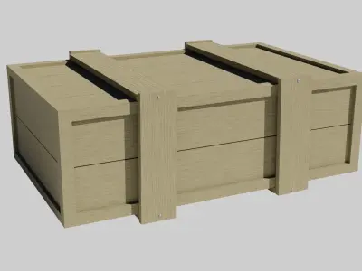 Low Poly Wooden Crate 5 Low-poly 3D model