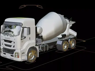 Isuzu Giga Concrete Mixer 3D model