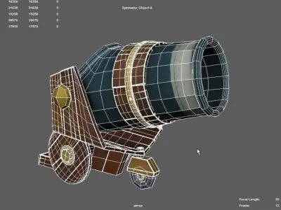 Cannon wooden 3D model purchase