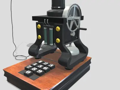 Vintage Telephone 3D model 5