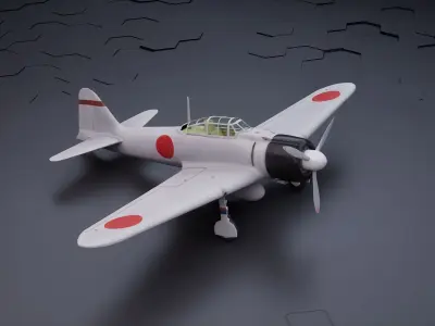 Mitsubishi A6m Zero - WW2 Japan aircraft 3D model