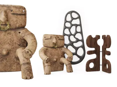 Decorative set in ethnic style 3D model