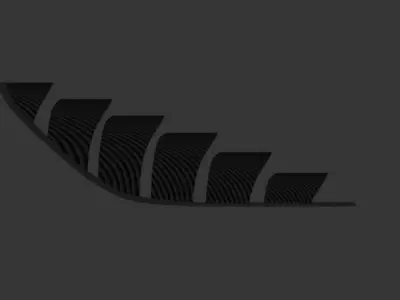 Rx7 FD Rear window carbon fiber Louvers Low-poly 3D model