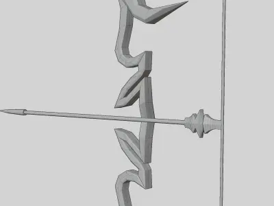 Stylized bow weapon PBR low-poly game ready Low-poly 3D model