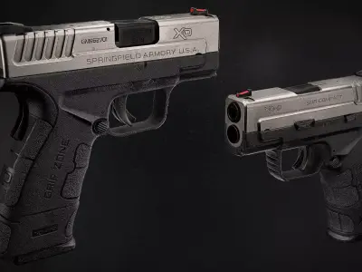 Springfield XD Mod2 Game Ready Low Poly Model Low-poly 3D model