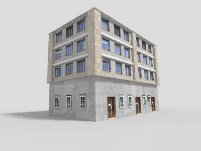low poly building 22 Low-poly 3D model