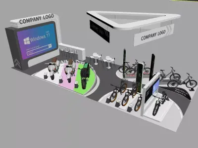 Electric bicycle exhibition 3D model