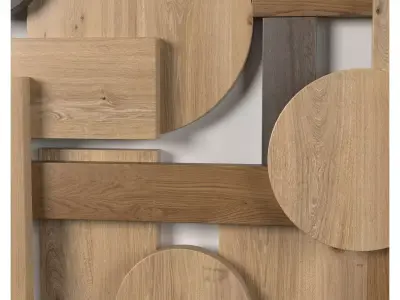 Wall shapes Decoration - Wood - 60cm - Collection - Part 8 - 3D model