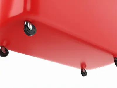 Store rolling shopping basket red 3D model