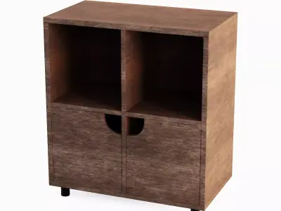 Simple Bookcase A 03 Low-poly 3D model