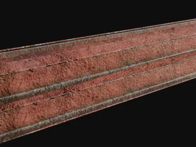 Game-Ready Old Rusty Metal Beams Low-poly 3D model