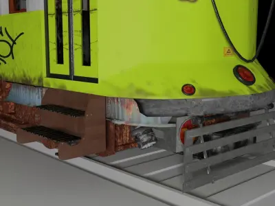 Electric Train Full Textured PBR Low-poly 3D model