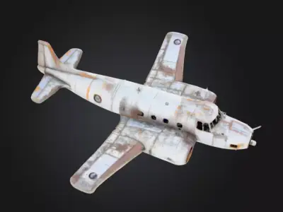 Abandoned Airplane Low-poly 3D model