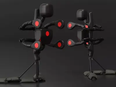 Full Body Striking Dummy Black 3D model purchase