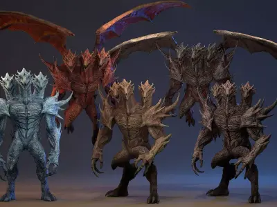 Draconid 1 Low-poly 3D model