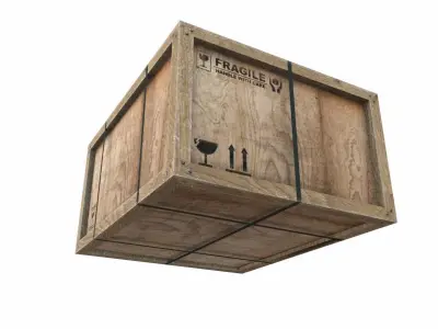 Old Wooden Cargo Crate 8 PBR Low-poly 3D model