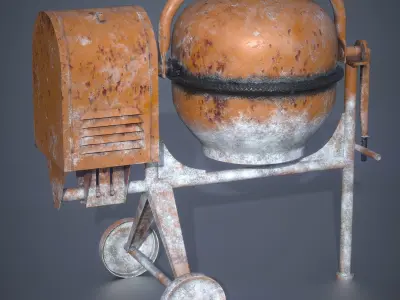 Concrete mixer Low-poly 3D model shop