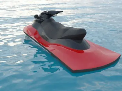 Jet Ski Low-poly 3D model by BradCG3D