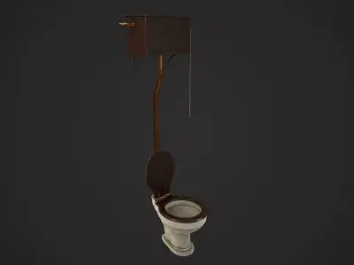 Antique Toilet - Game Ready Low-poly 3D model