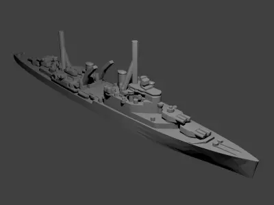 British Crown Colony Class Cruiser Warship 3D print model