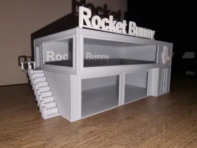 Rocket bunny diorama 1 64 3D print model