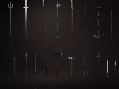 30 Weapons in 1 pack Including textures Low-poly 3D model