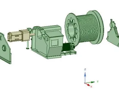 Large winch for vessel  Typ A 3D print model