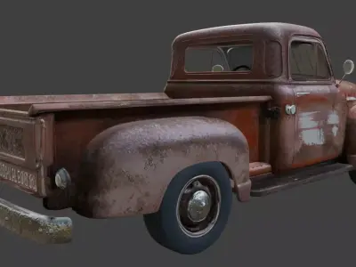 Vintage Rusty Pickup Truck 3D Model Realistic Old Classic 3D model