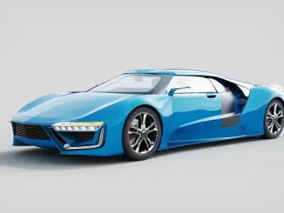 DOSCH 3D - Car Details - Hydrogen Sports Car 3D model