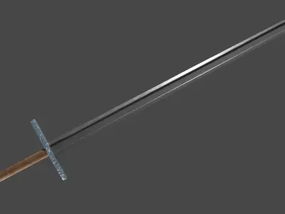 Langsax sword with Grossmesser handle Low-poly 3D model
