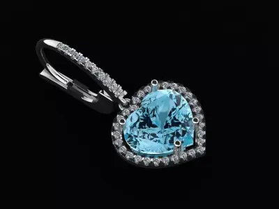 Heart shaped earrings 3D print model