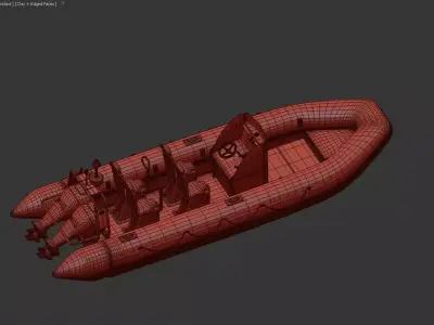 Center Console Speedboat with Helm and Seats Low Poly 3D Model 3D model