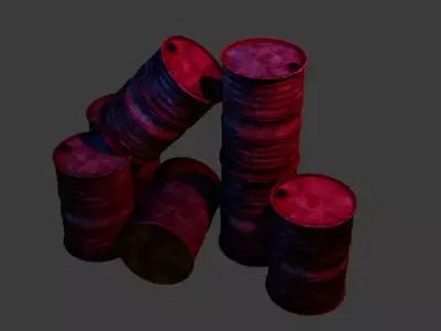 Rusted Oil Barrel Low-poly 3D model