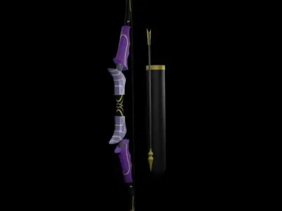 Bow and Arrow  Free low-poly 3D model