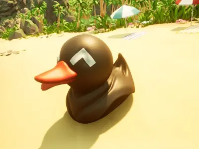 Stylized Dark Rubber Duck Shower Toy FREE MODEL Free low-poly 3D model