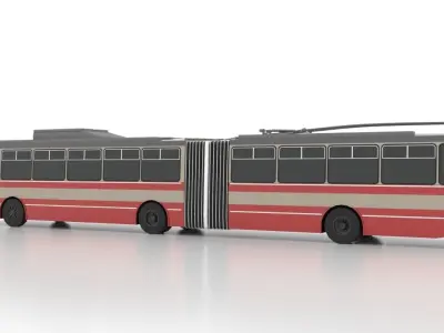 Trolleybus Skoda-15Tr Low Low-poly 3D model