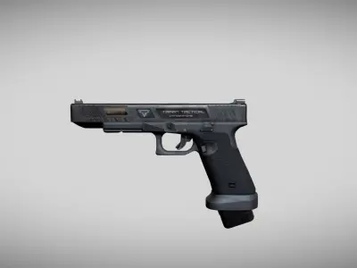 TTI Glock 17l Combat Master from John Wick Low-poly 3D model